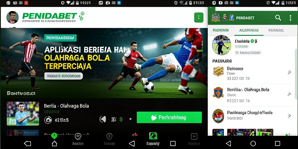 Antarmuka PENIDABET menampilkan informasi sepak bola terkini dengan jelas.