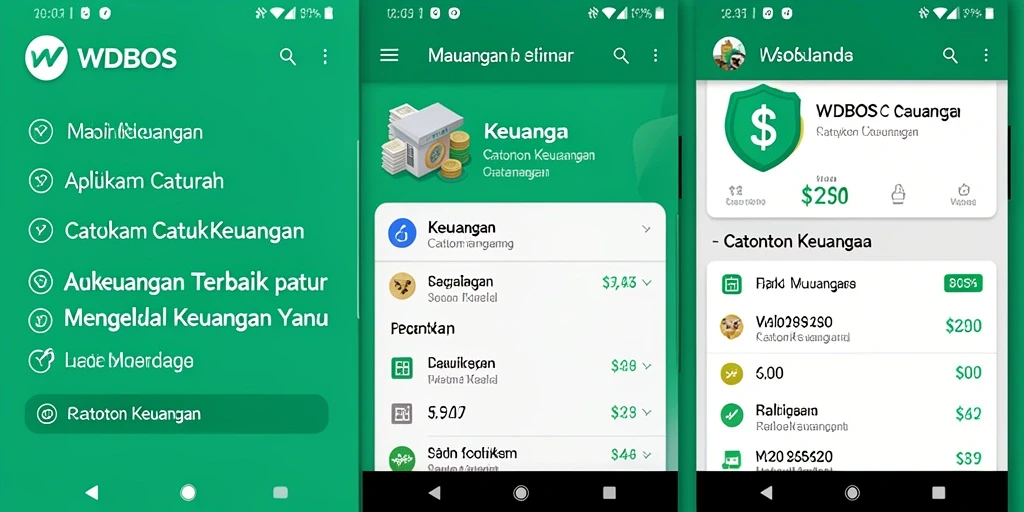 Tampilan antarmuka WDBOS yang ringkas dan intuitif untuk Catatan Keuangan.
