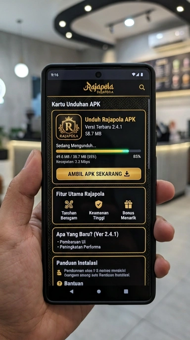Tampilan halaman APK rajapola