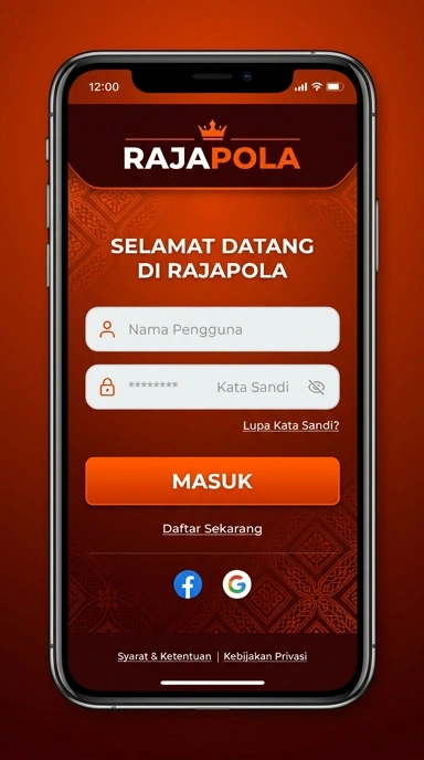 Tampilan halaman login rajapola